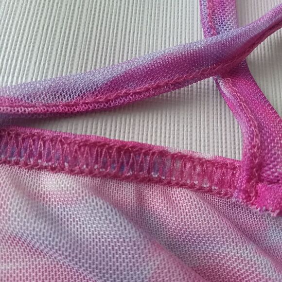 PLT Pink and Purple Watercolor Print Mesh Cowl Neck Cropped Cami Women's Size 22 - Picture 12 of 12